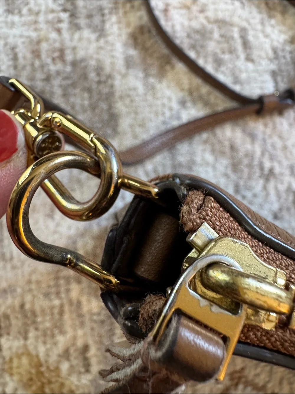 Tory Burch Blake Slim Crossbody Brown Pebbled Leather